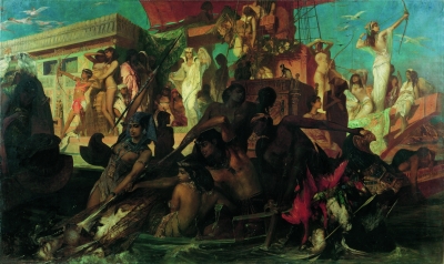 Makart, Hans (Salzburg, 1840 â€“ Vienna, 1884) The Nile Hunt of Cleopatra, 1876 oil on canvas, 275 Ã— 456 cm, signed bottom right: Hans Makart, inv. no.: 5837 Belvedere, Vienna Photograph: Â© Belvedere, Vienna